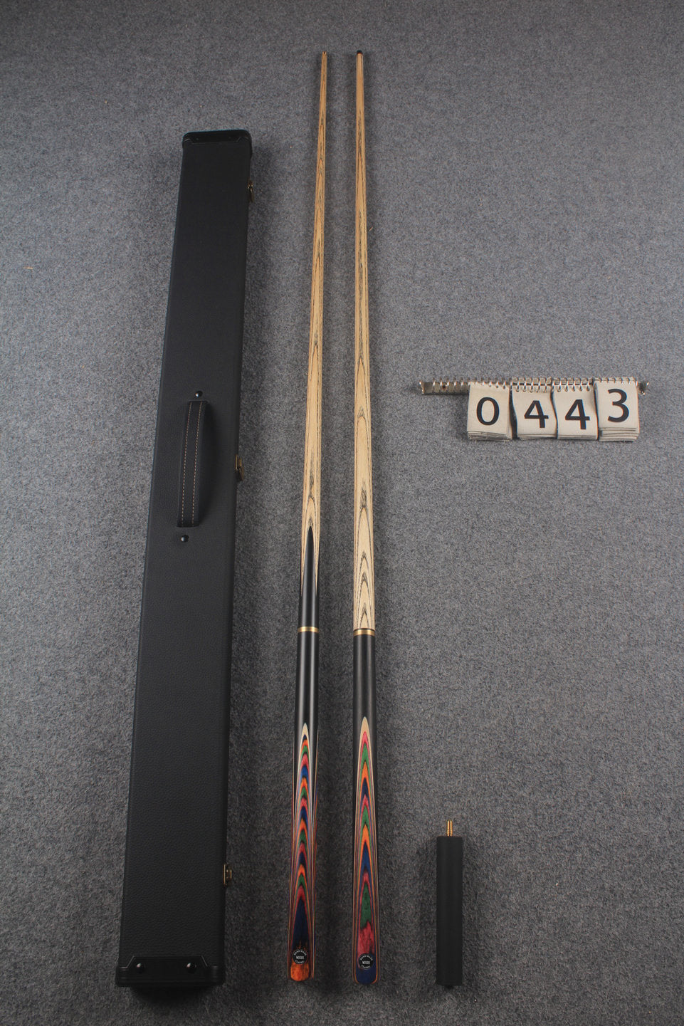 3/4 ASH english pool cue + break cue + case # 443