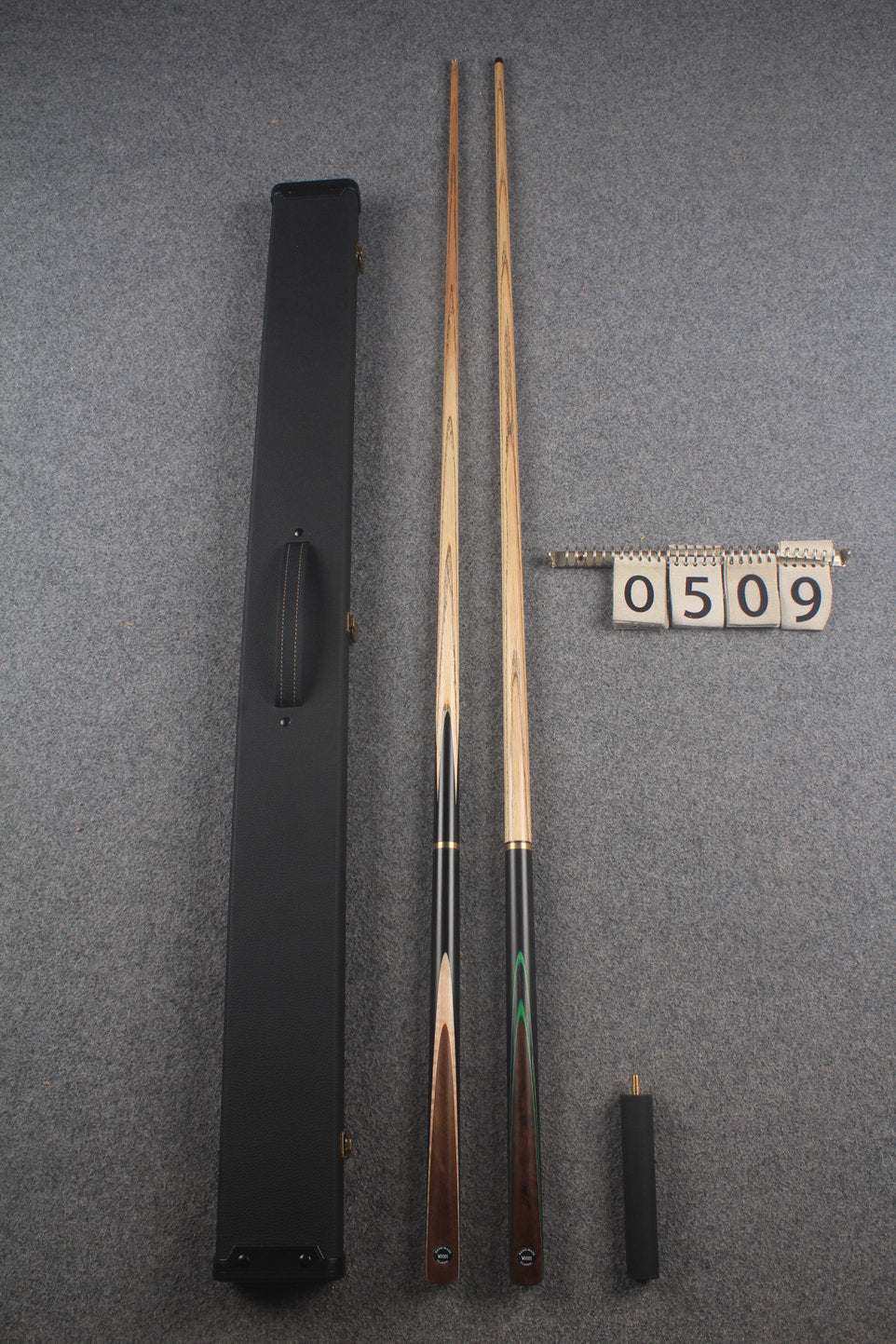 3/4 ASH english pool cue + break cue + case # 509