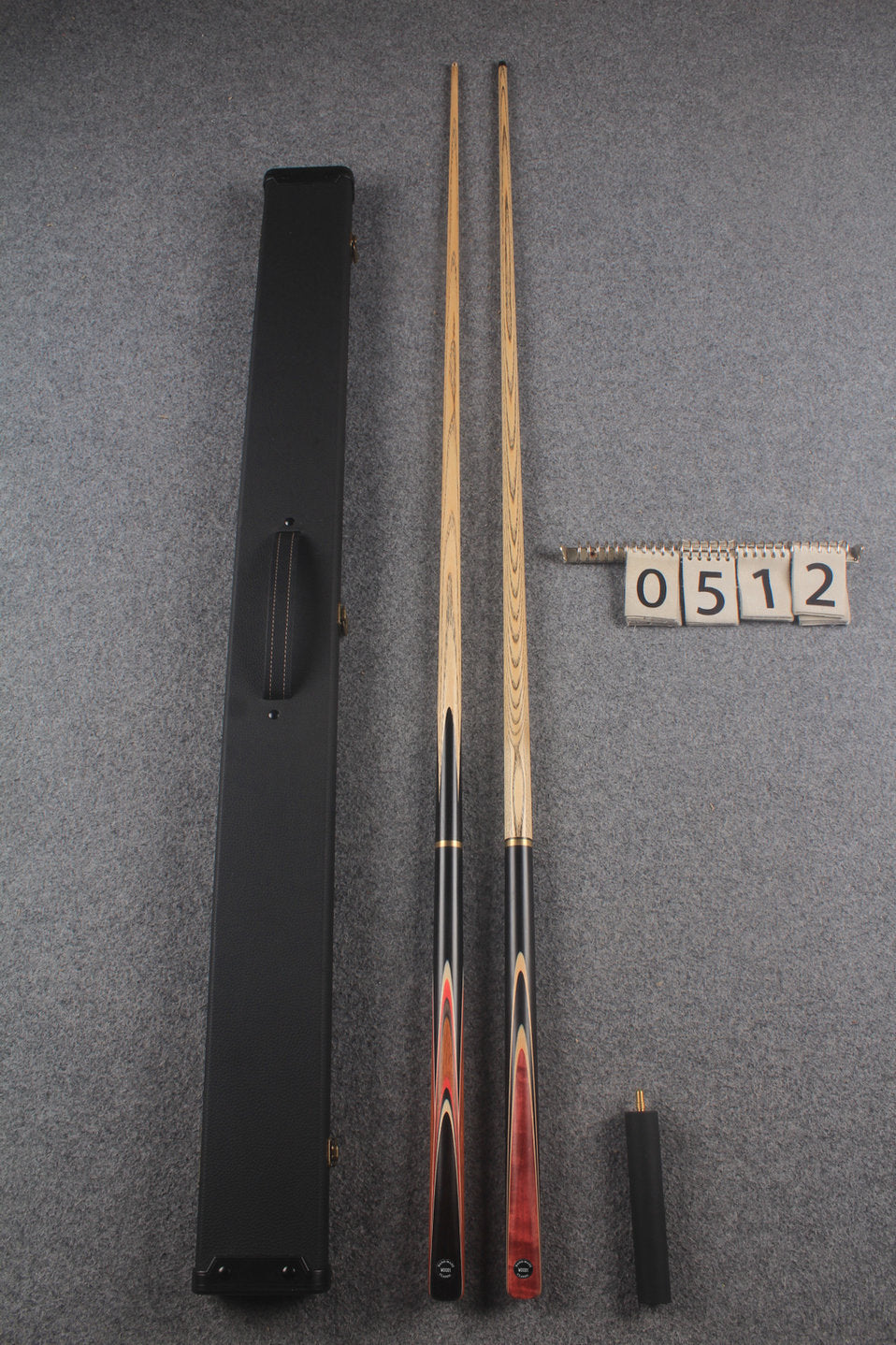 3/4 ASH english pool cue + break cue + case # 512