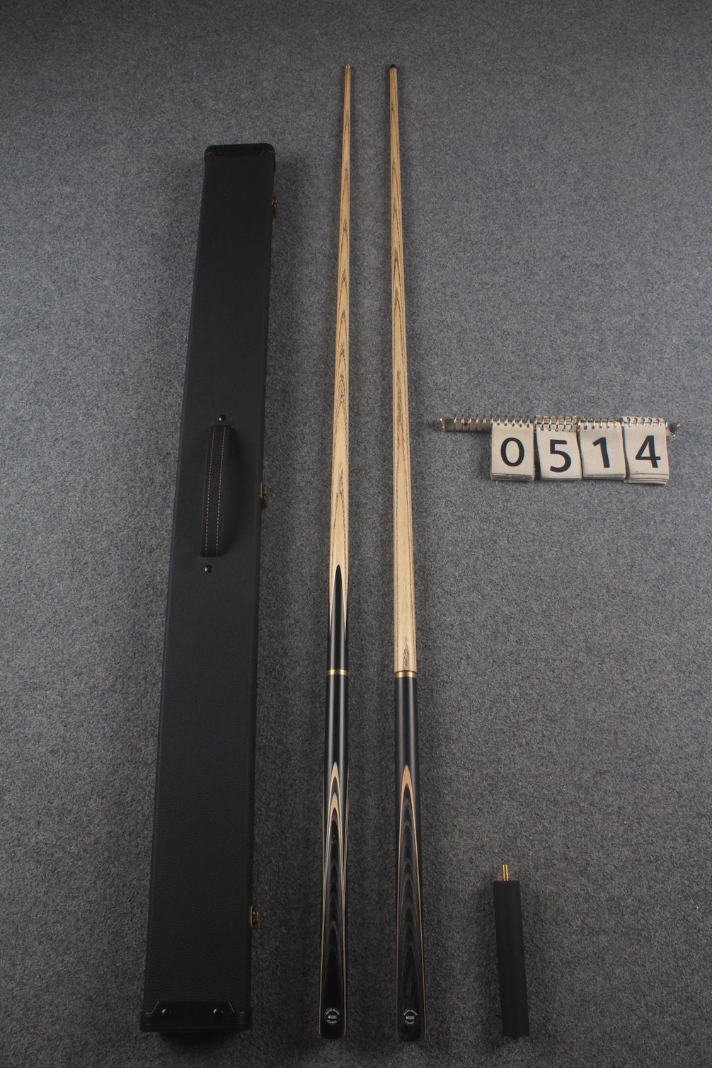 3/4 ASH english pool cue + break cue + case # 514