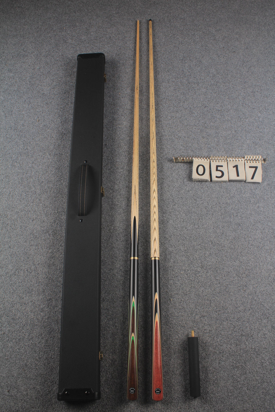 3/4 ASH english pool cue + break cue + case # 517