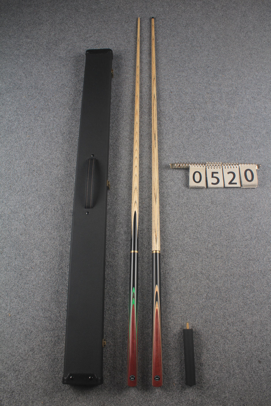 3/4 ASH english pool cue + break cue + case # 520