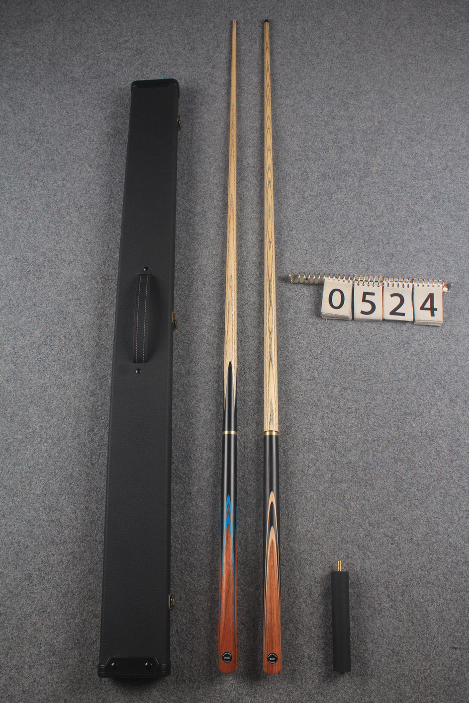 3/4 ASH english pool cue + break cue + case # 524