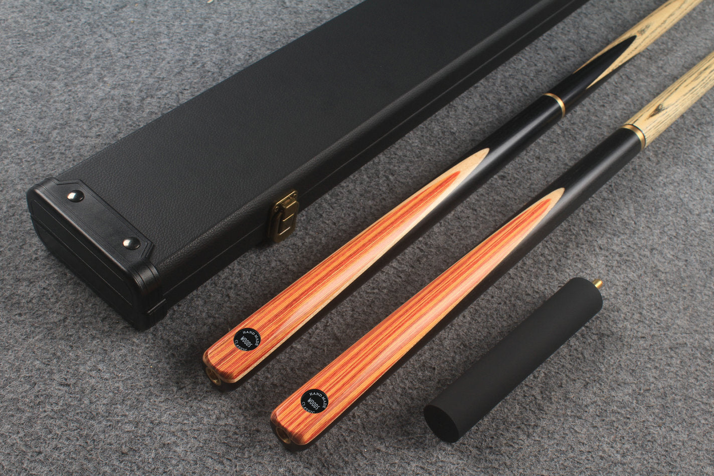 3/4 ASH english pool cue + break cue + case # 7158 WOODS CUES