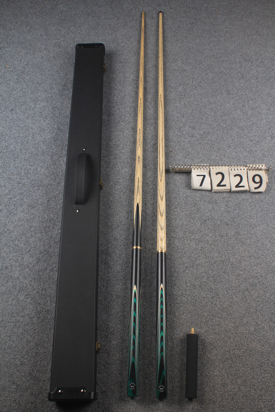 3/4 ASH english pool cue + break cue + case # 7229