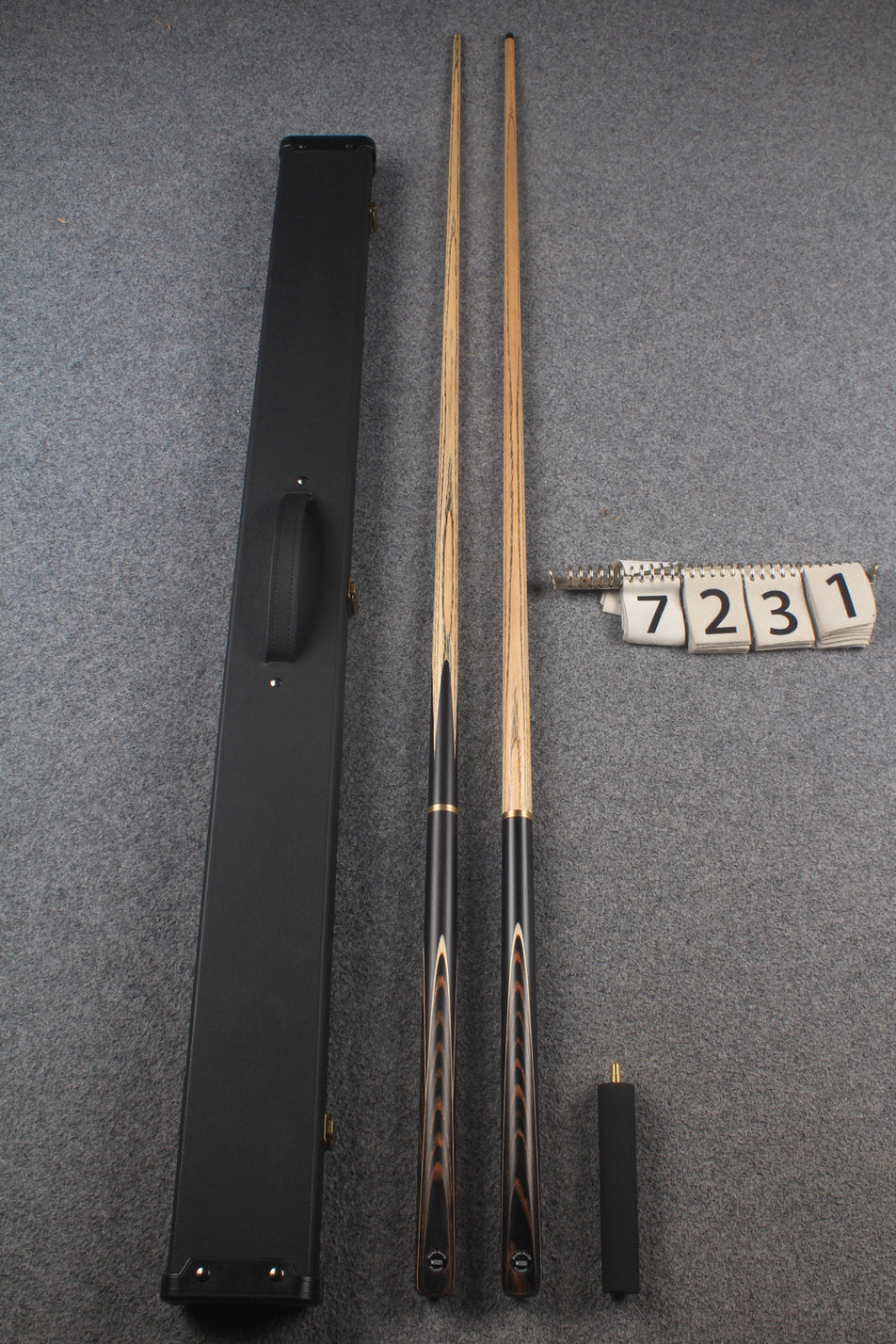3/4 ASH english pool cue + break cue + case # 7231