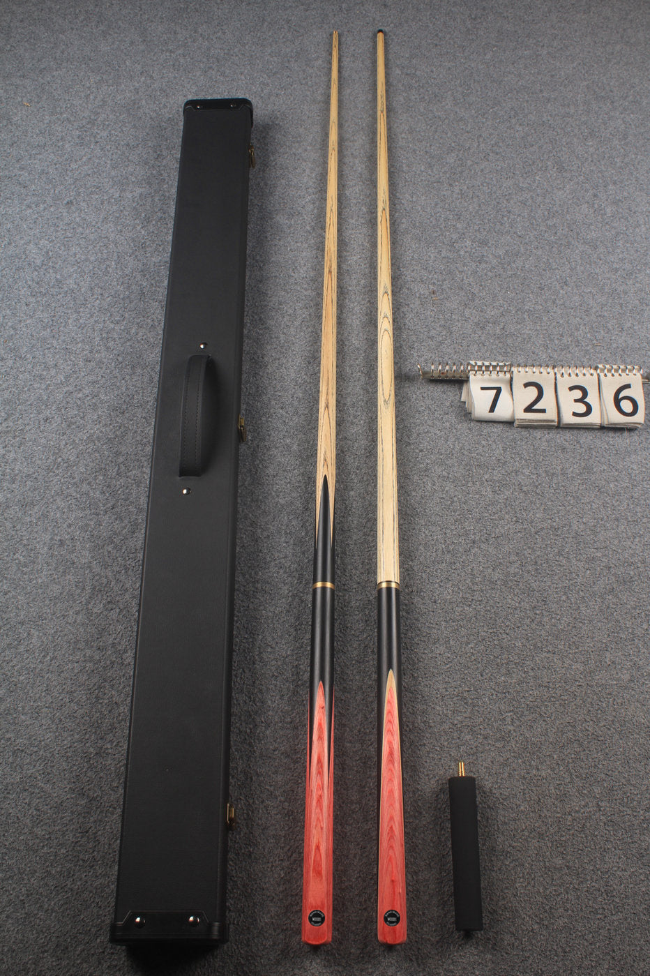 3/4 ASH english pool cue + break cue + case # 7236