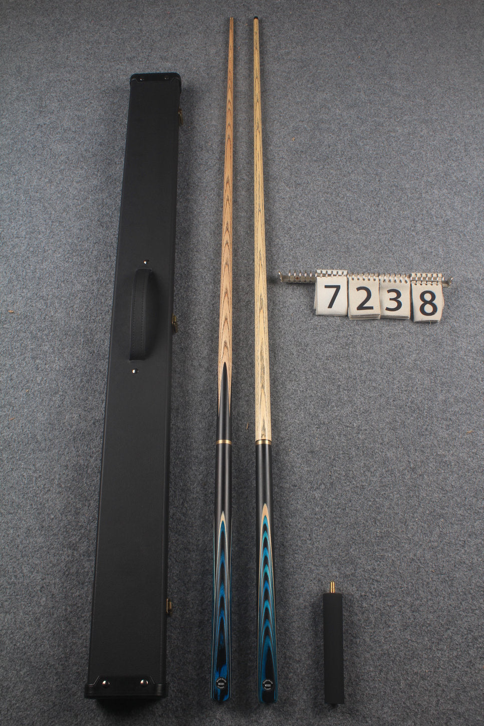 3/4 ASH english pool cue + break cue + case # 7238