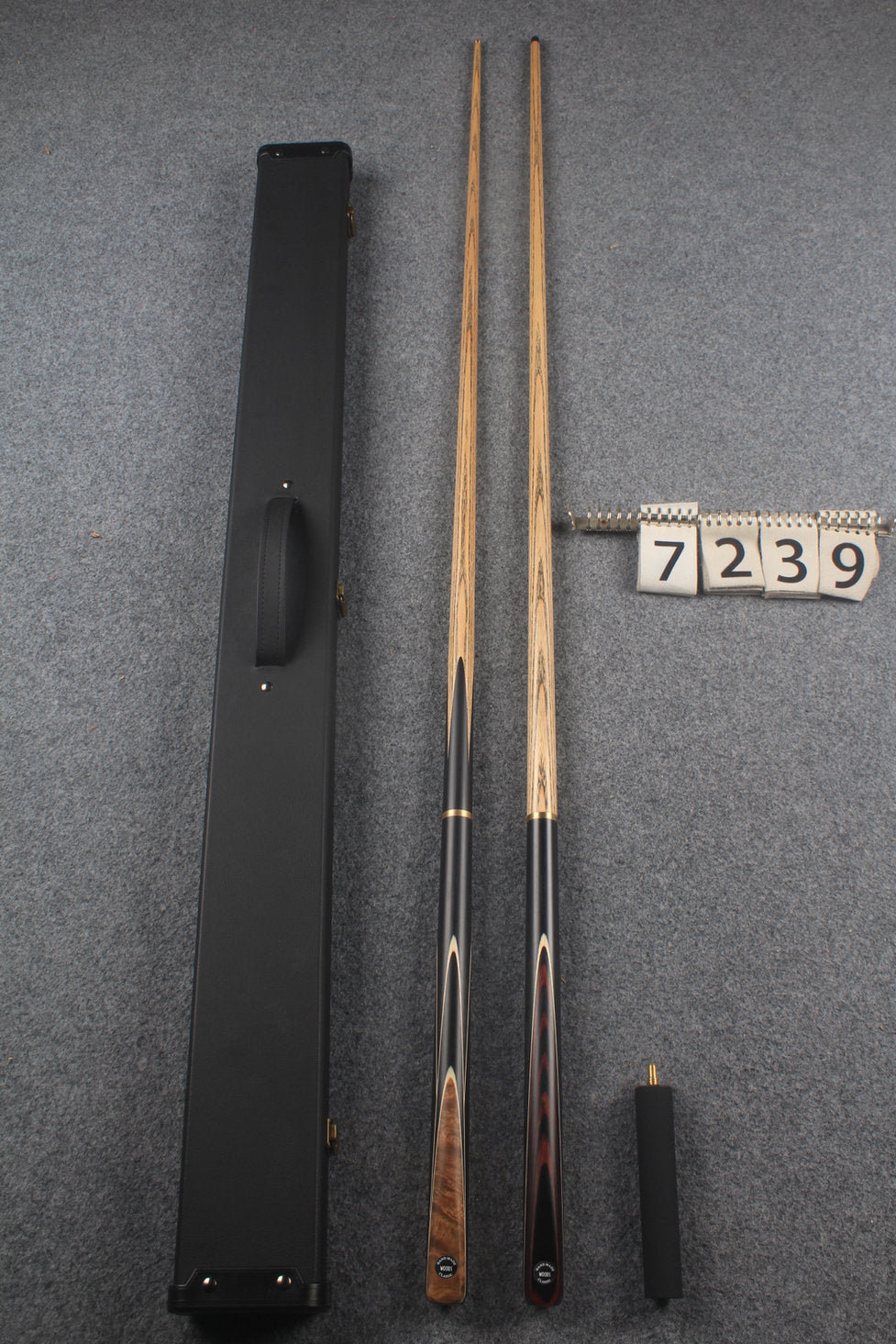 3/4 ASH english pool cue + break cue + case # 7239