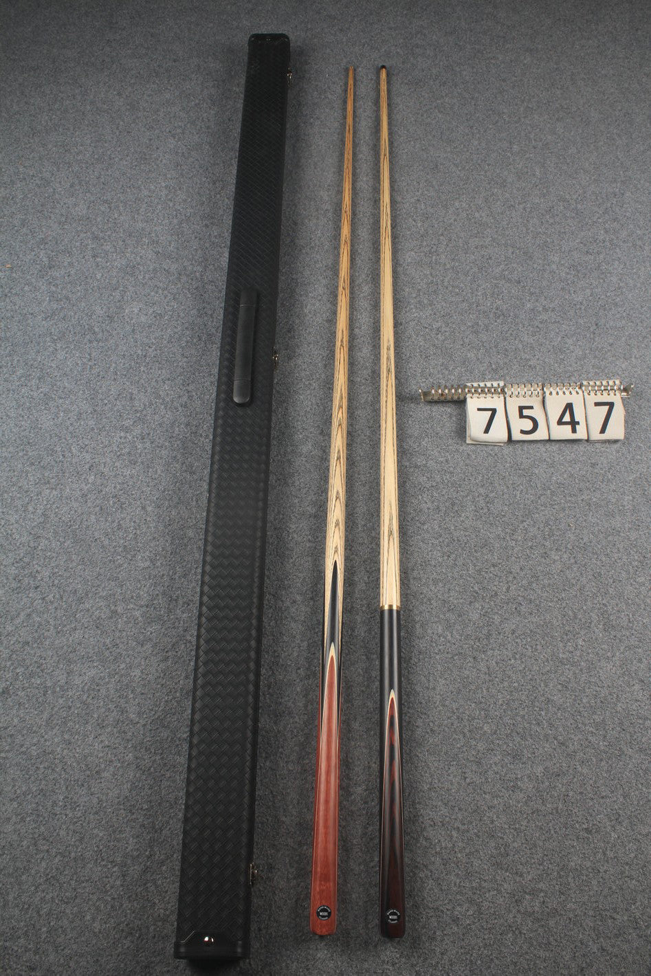 1 piece ASH english pool cue + break cue + case # 7547 WOODS CUES
