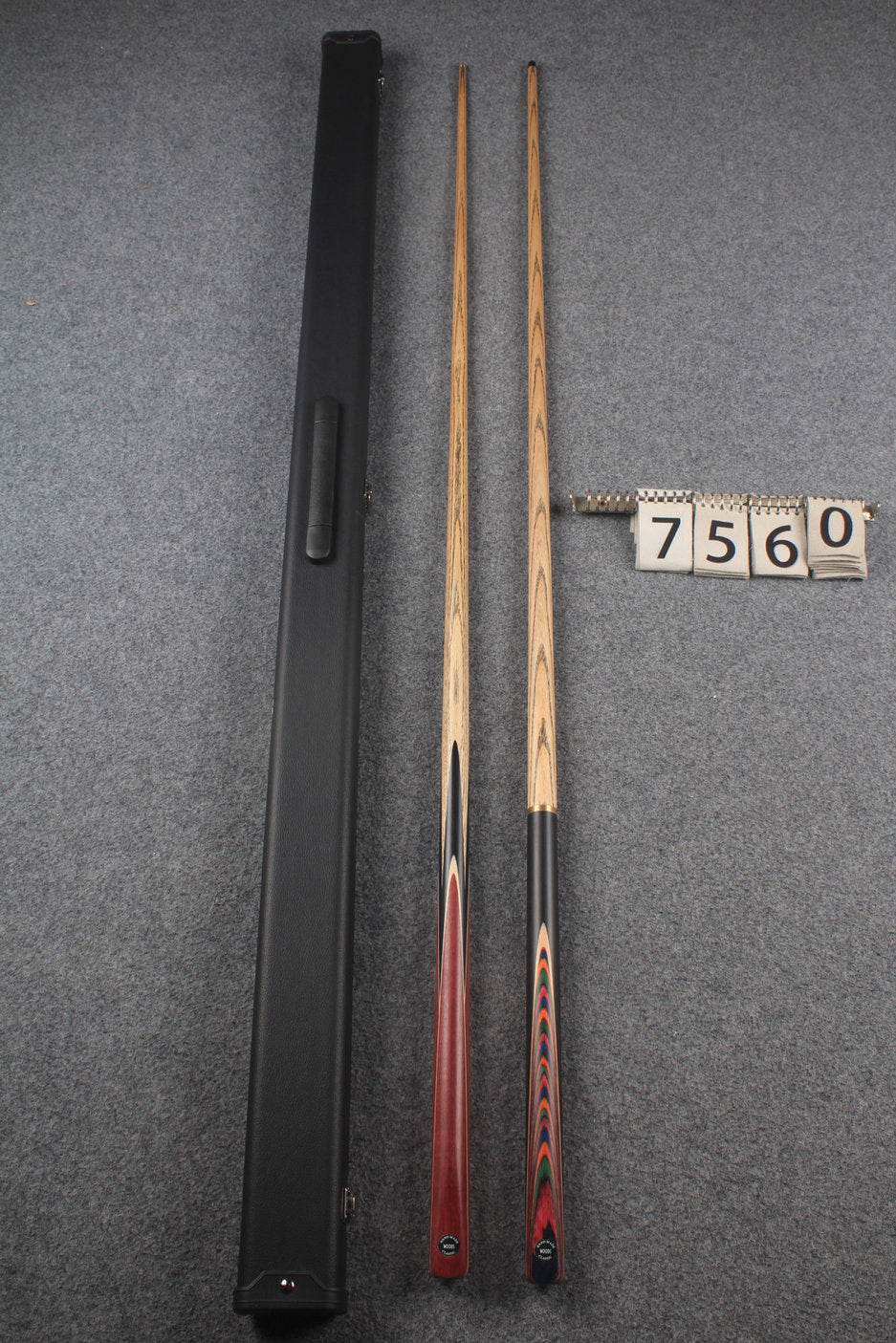 1 piece ASH english pool cue + break cue + case # 7560 WOODS CUES