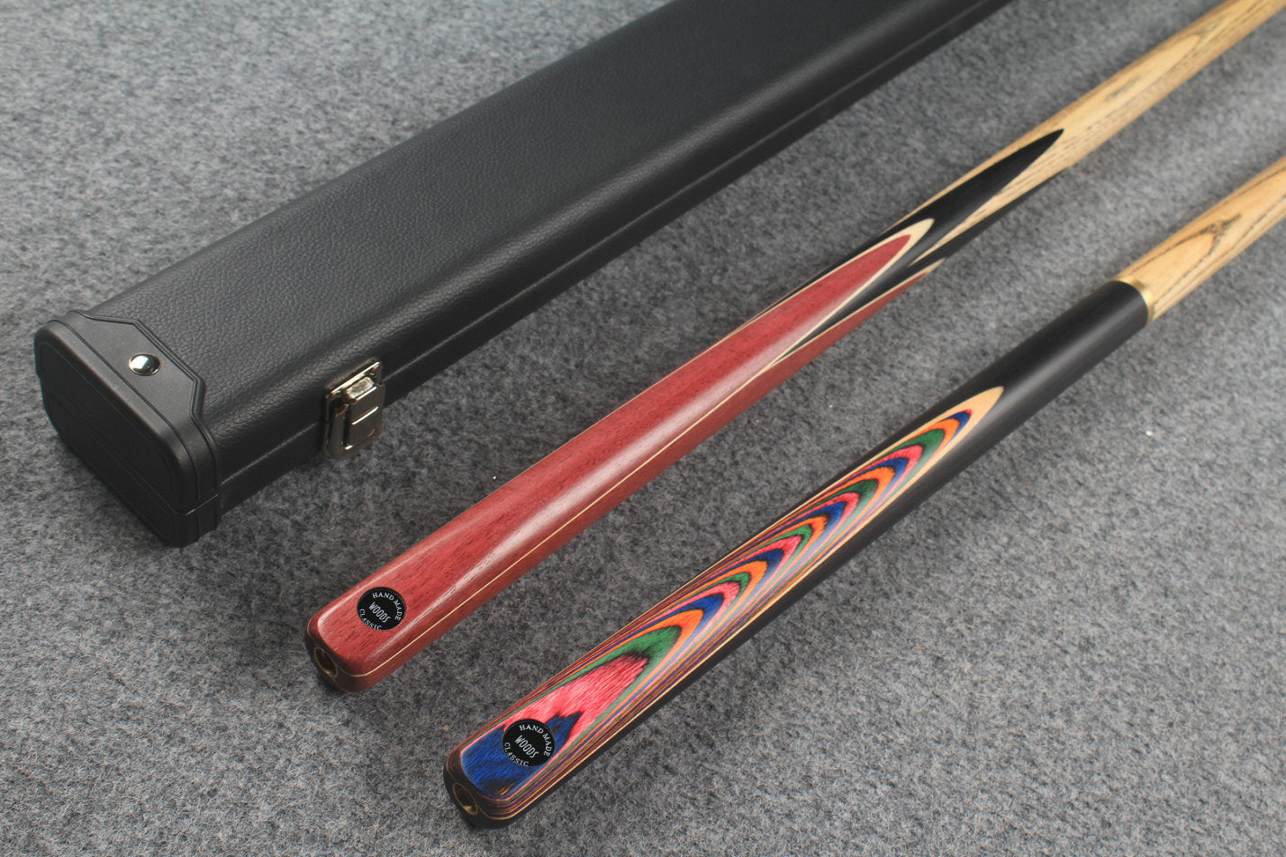 1 piece ASH english pool cue + break cue + case # 7560 WOODS CUES
