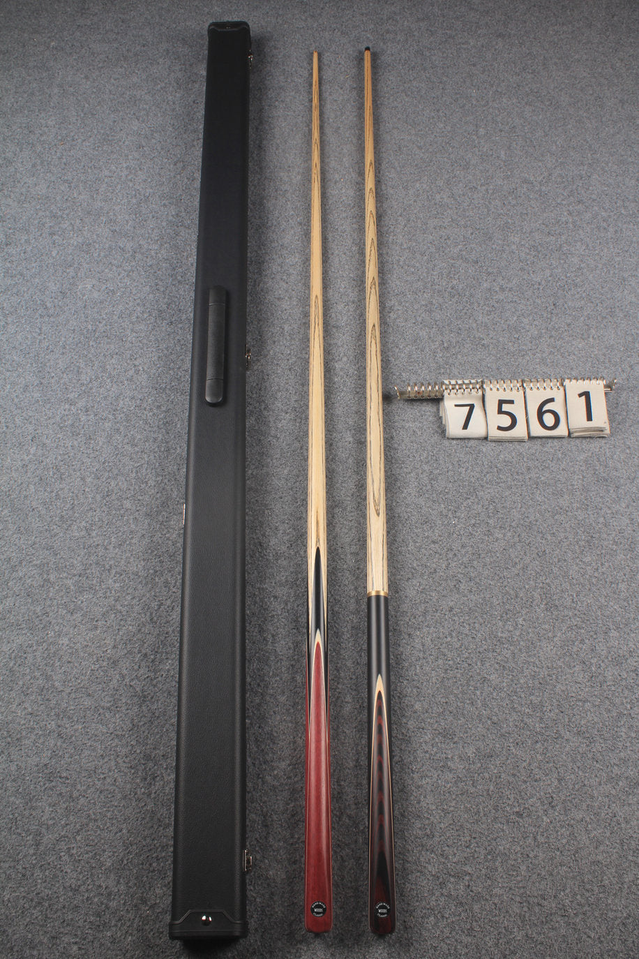 1 piece ASH english pool cue + break cue + case # 7561 WOODS CUES