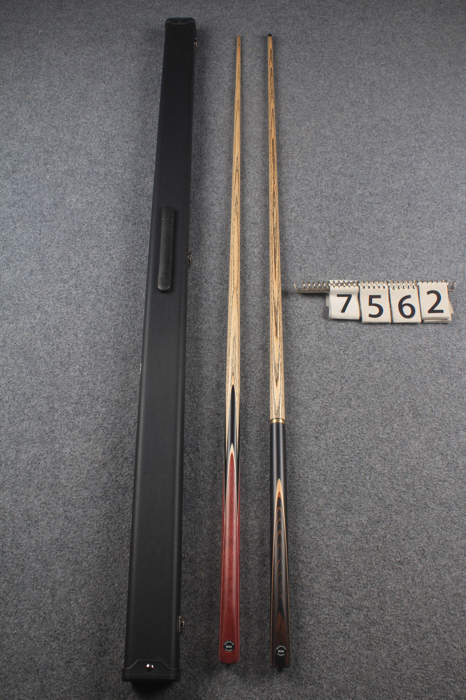 1 piece ASH english pool cue + break cue + case # 7562 WOODS CUES