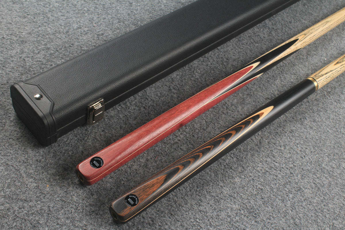 1 piece ASH english pool cue + break cue + case # 7562 WOODS CUES
