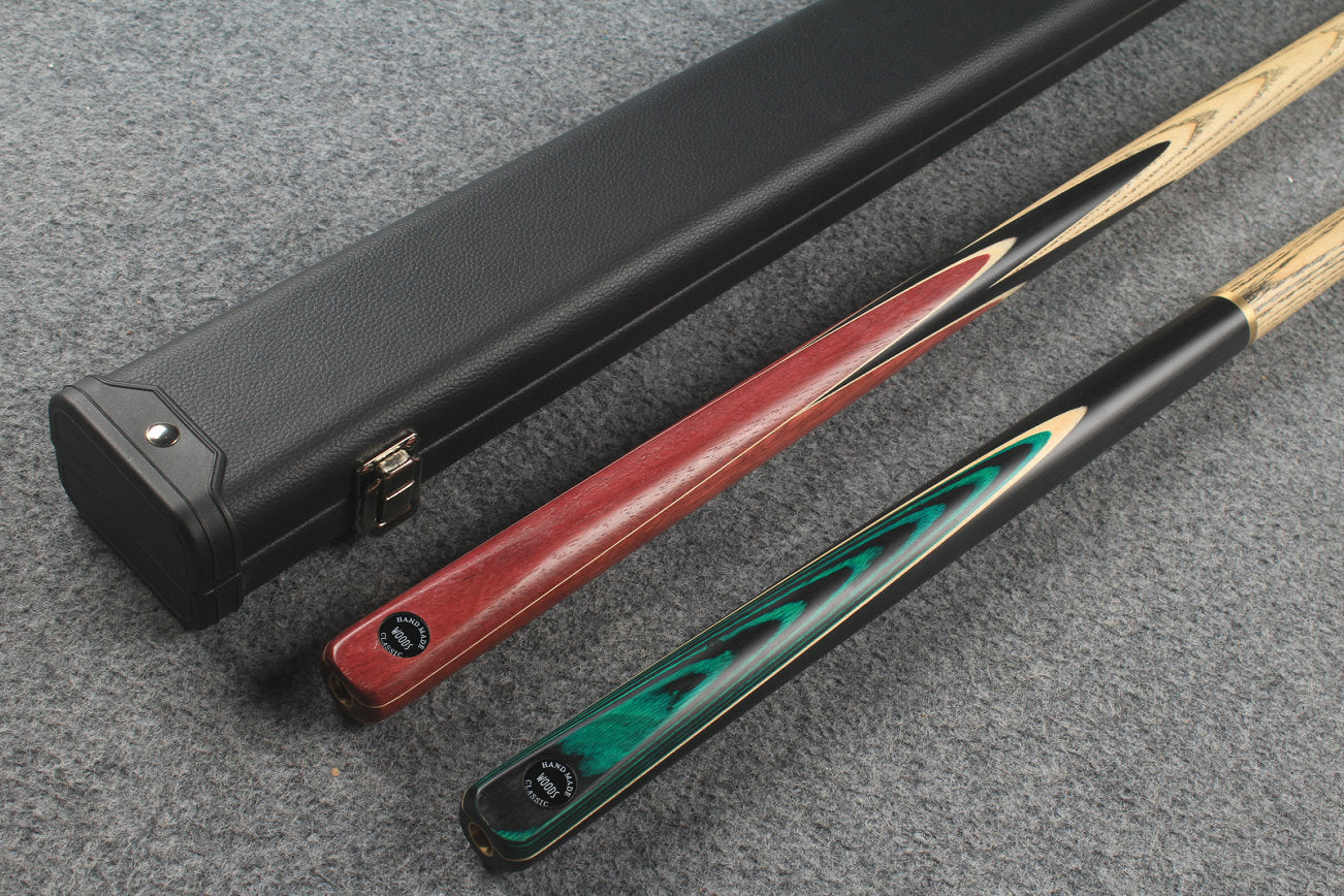 1 piece ASH english pool cue + break cue + case # 7563 WOODS CUES