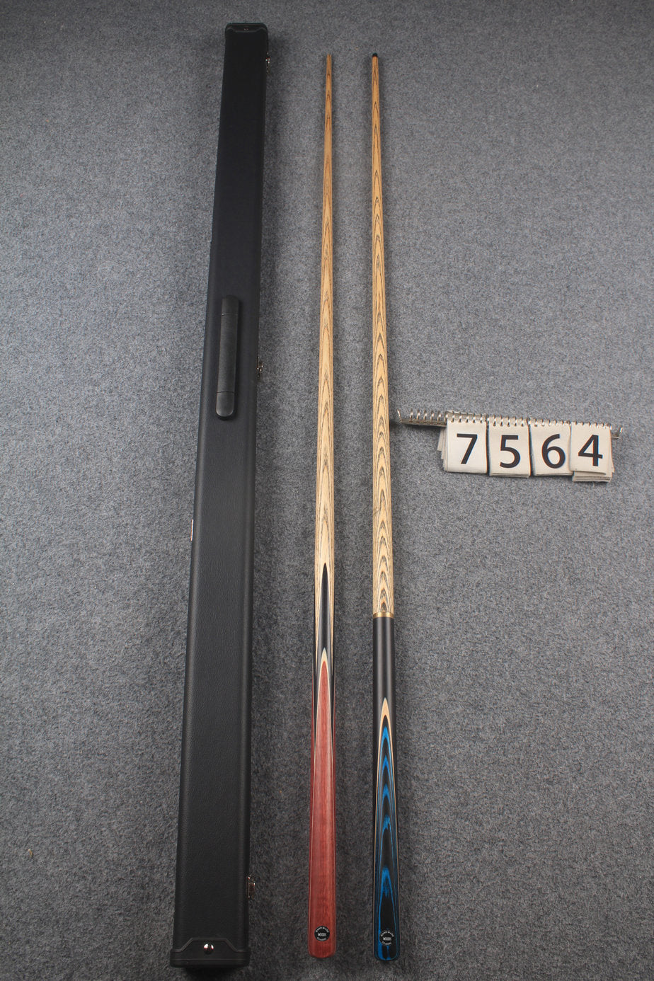 1 piece ASH english pool cue + break cue + case # 7564 WOODS CUES