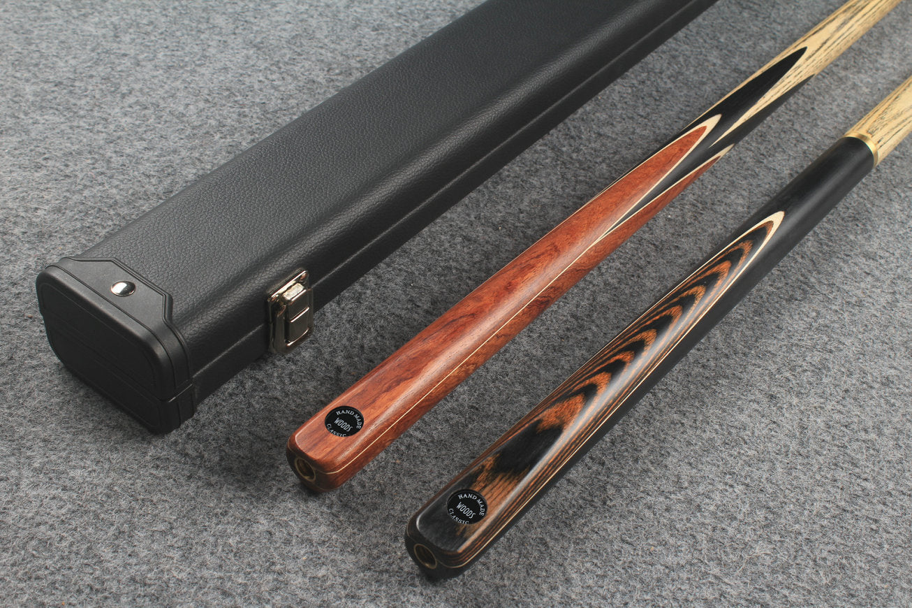 1 piece ASH english pool cue + break cue + case # 7570 WOODS CUES