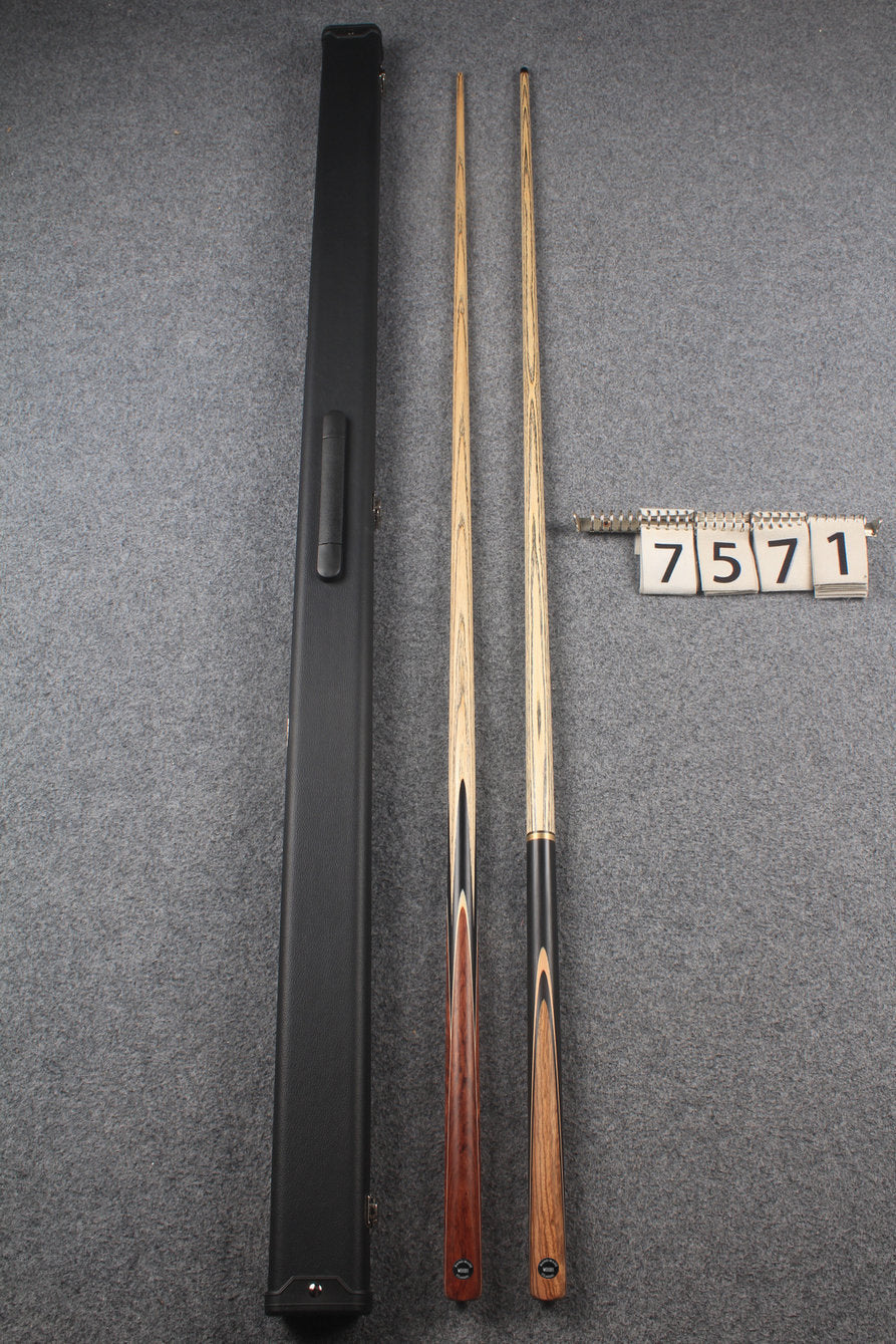 1 piece ASH english pool cue + break cue + case # 7571 WOODS CUES