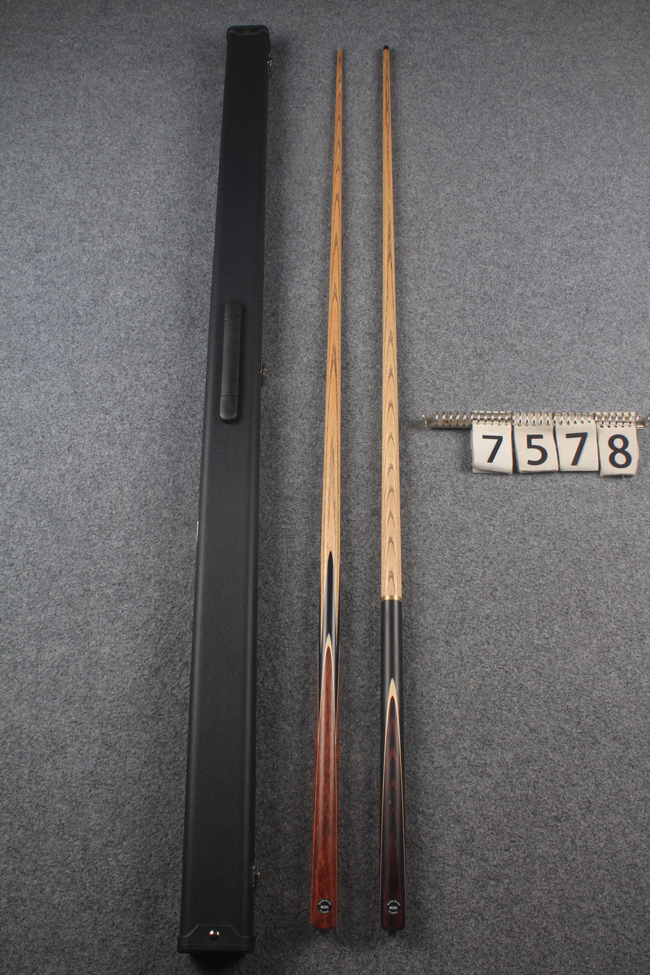 1 piece ASH english pool cue + break cue + case # 7578 WOODS CUES