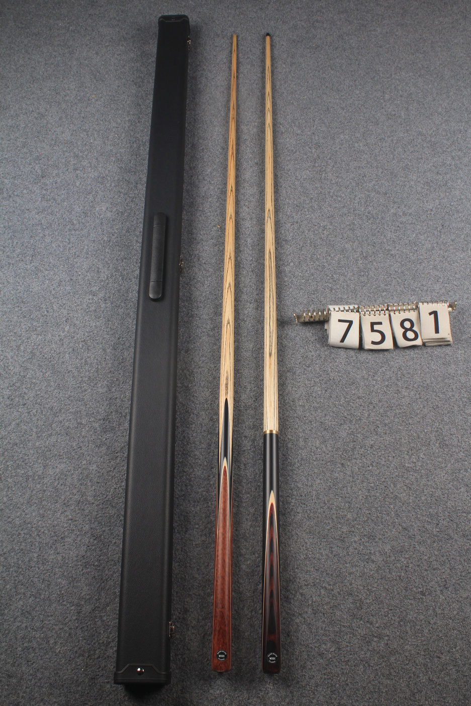 1 piece ASH english pool cue + break cue + case # 7581 WOODS CUES
