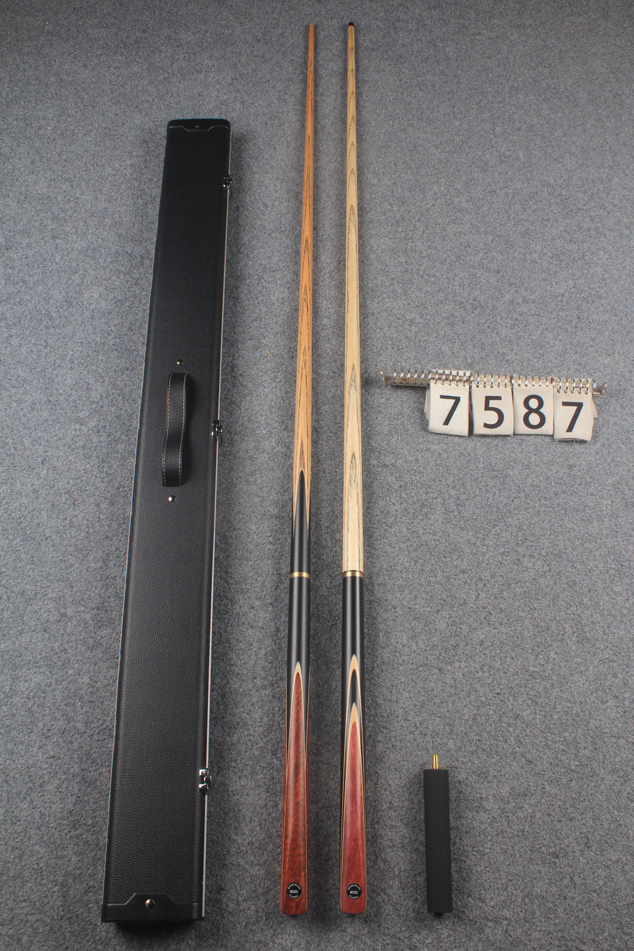 3/4 ASH english pool cue + break cue + case # 7587