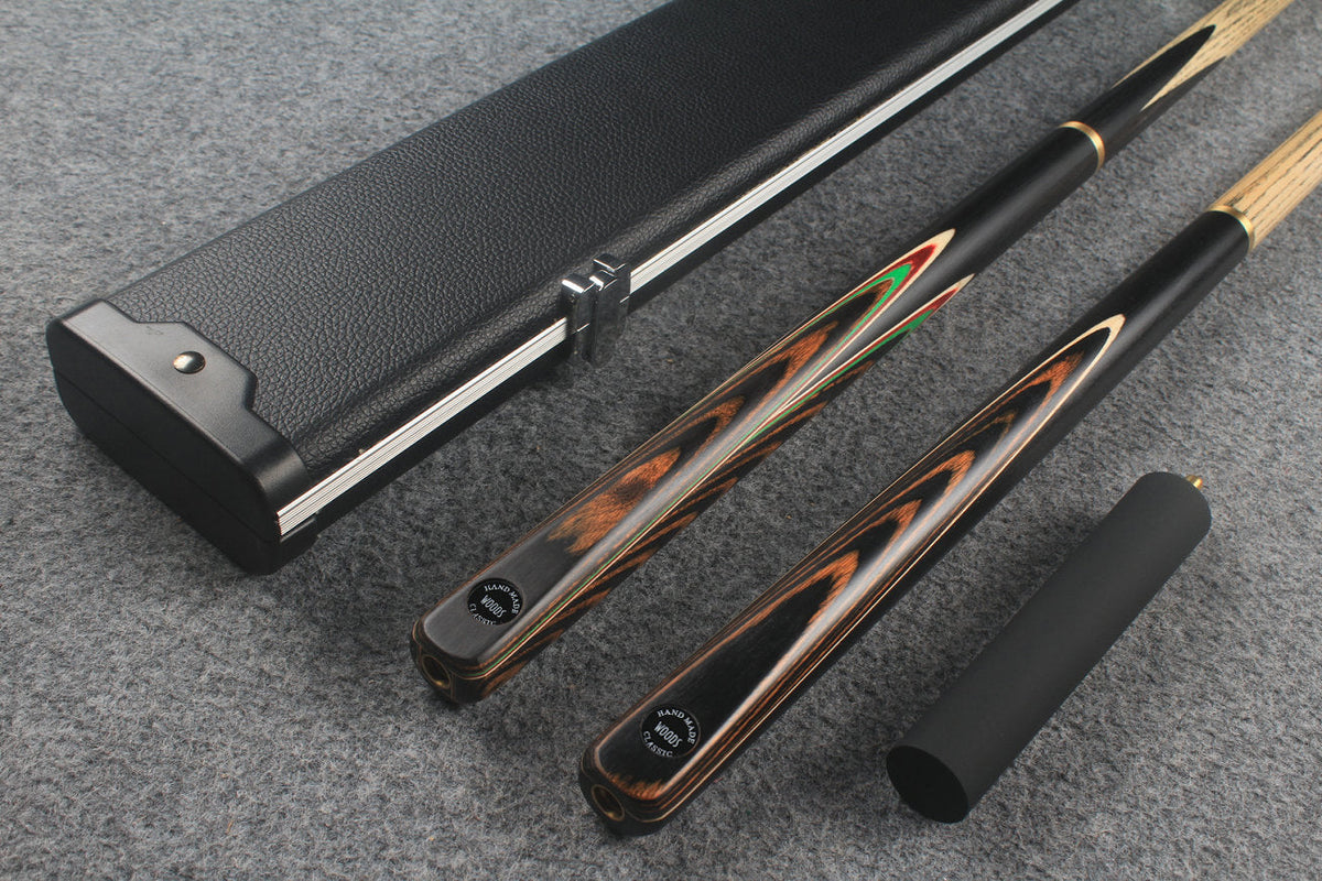 3/4 ASH english pool cue + break cue + case # 7588 WOODS CUES