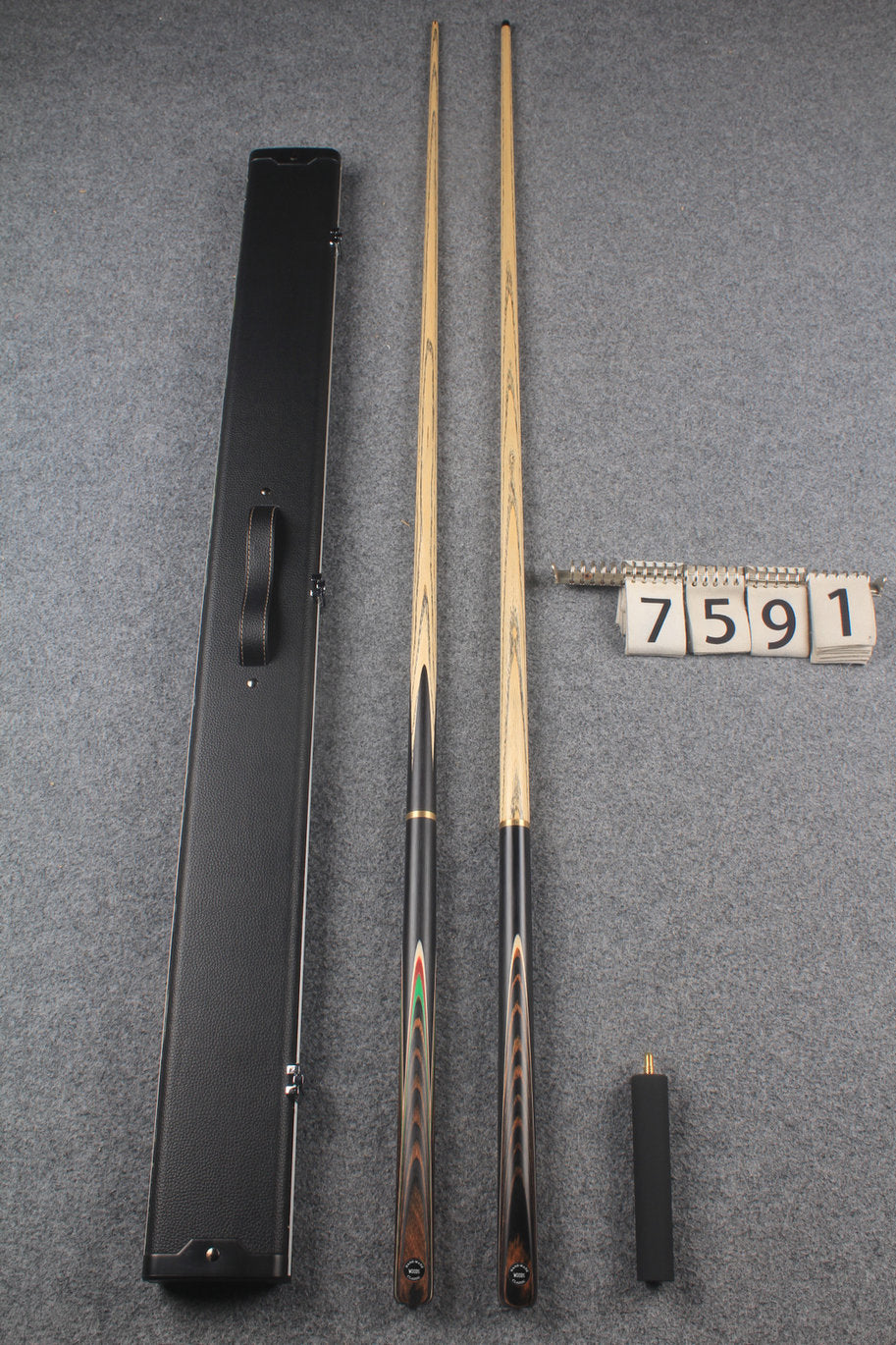 3/4 ASH english pool cue + break cue + case # 7591
