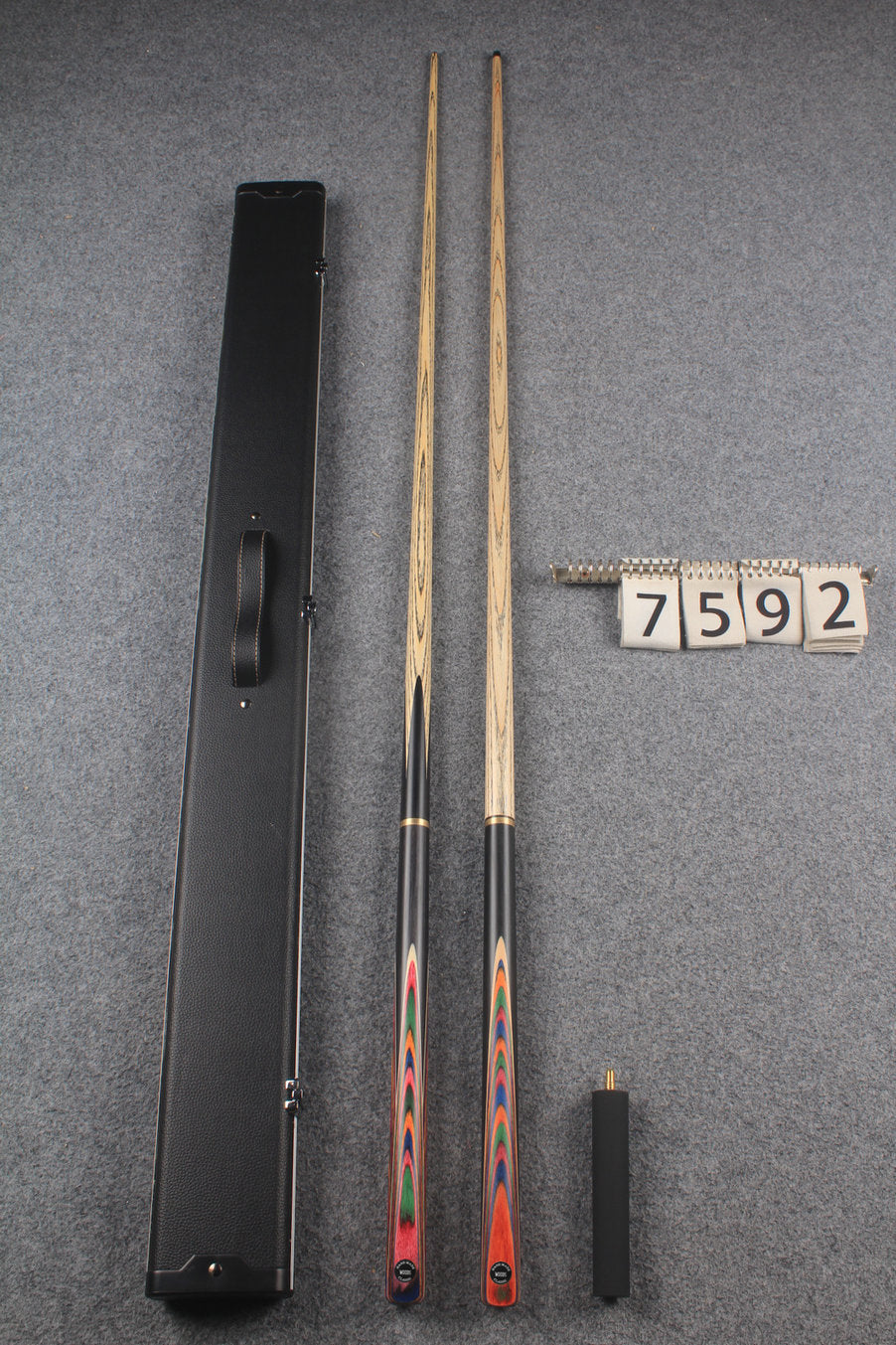 3/4 ASH english pool cue + break cue + case # 7592