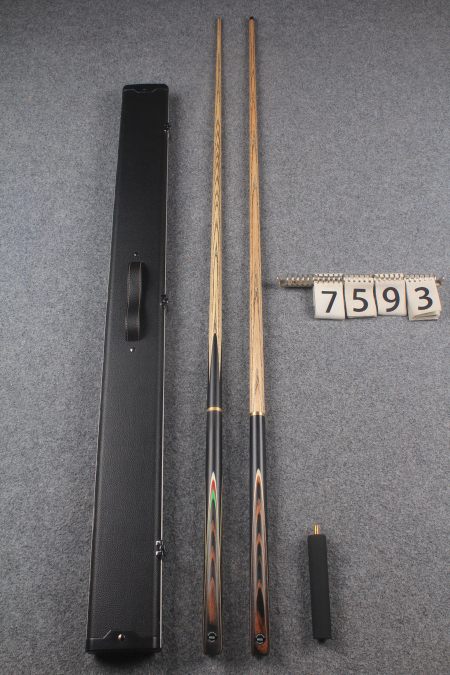 3/4 ASH english pool cue + break cue + case # 7593 WOODS CUES