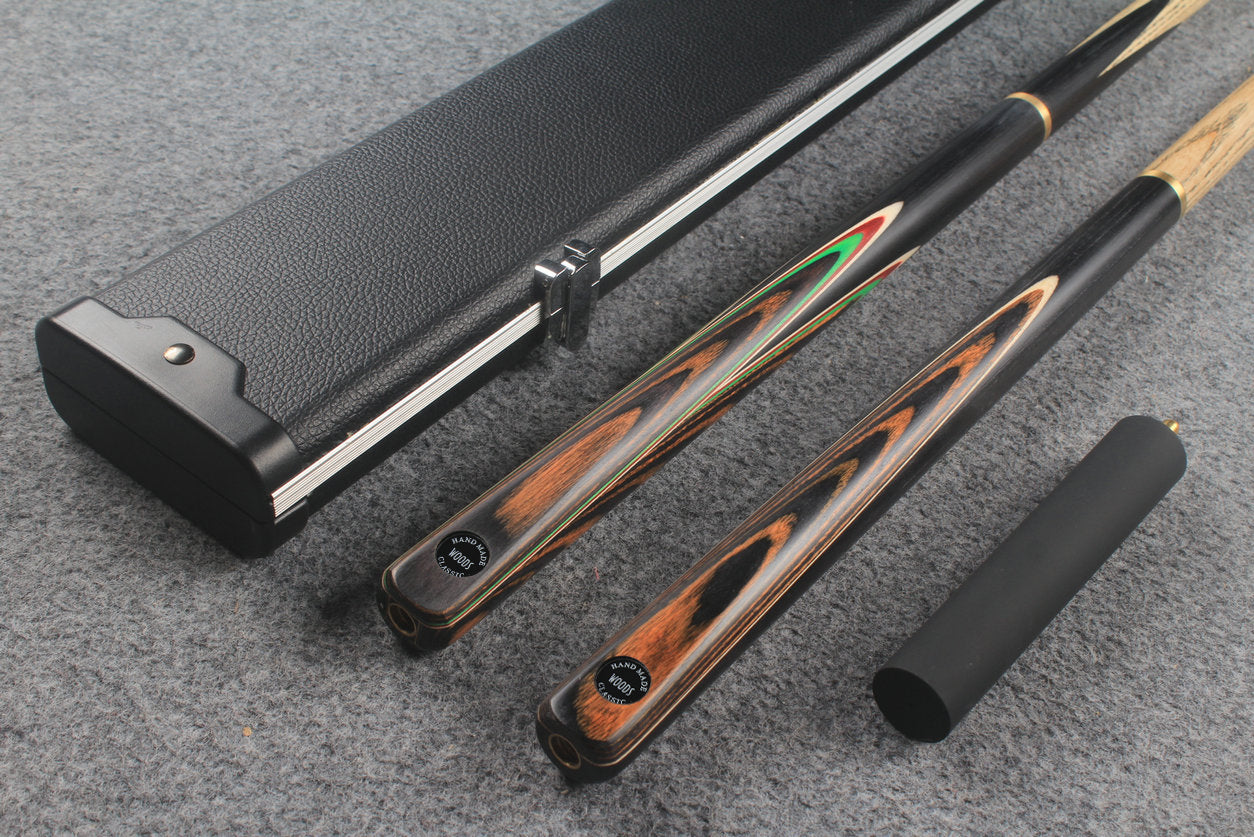3/4 ASH english pool cue + break cue + case # 7593 WOODS CUES