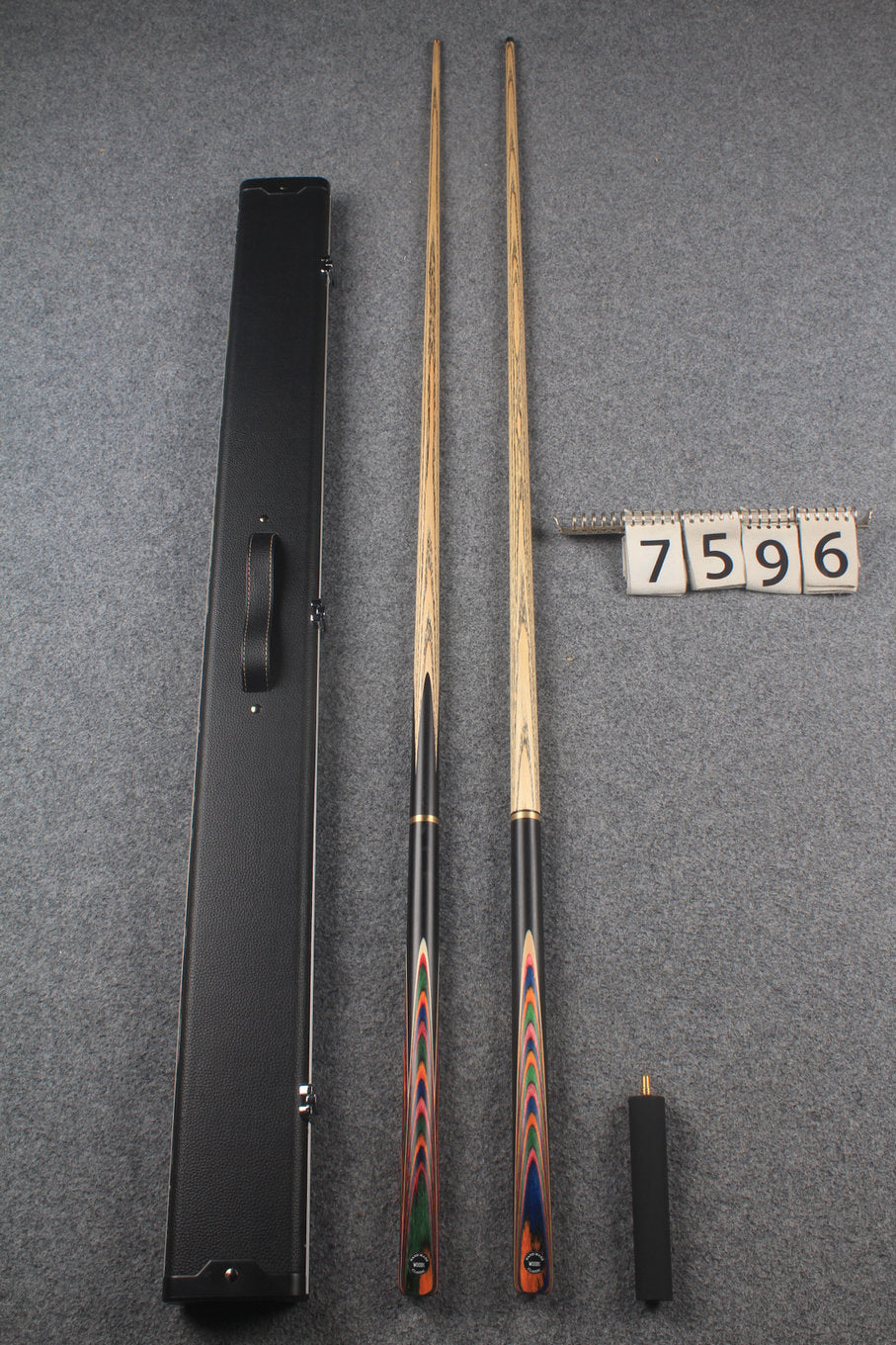 3/4 ASH english pool cue + break cue + case # 7596