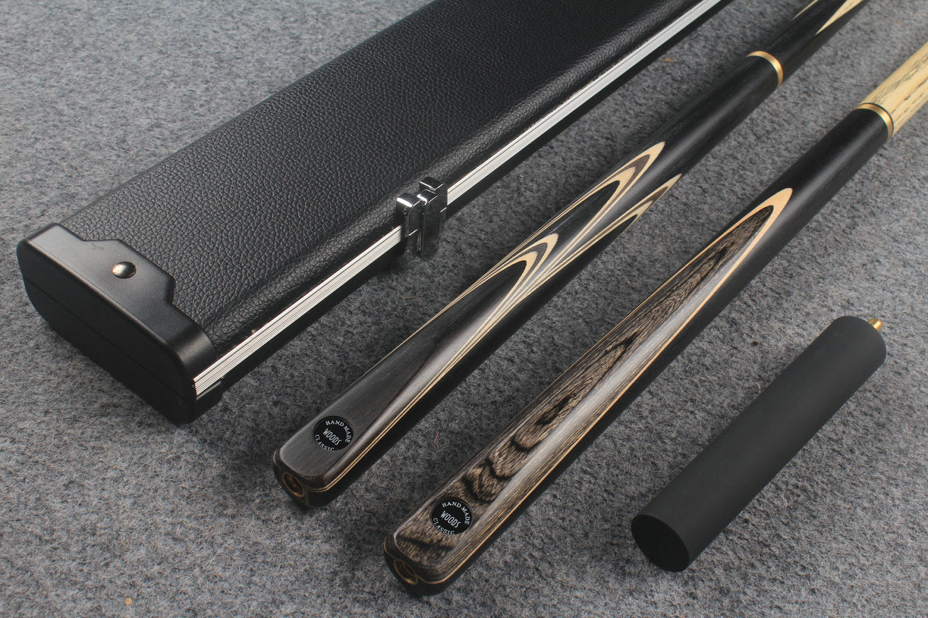 3/4 ASH english pool cue + break cue + case # 7598 WOODS CUES