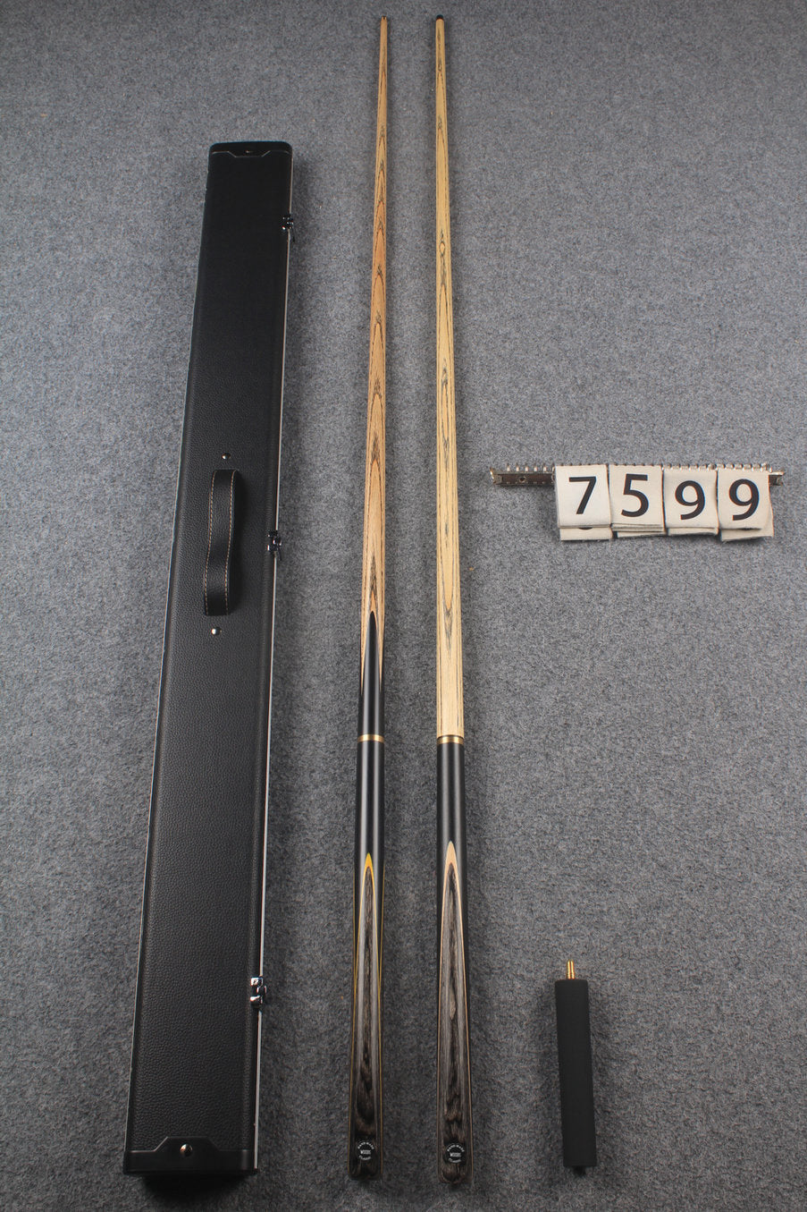 3/4 ASH english pool cue + break cue + case # 7599