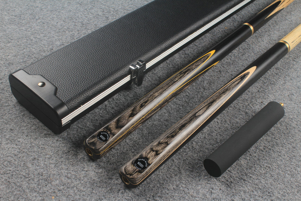 3/4 ASH english pool cue + break cue + case # 7599 WOODS CUES