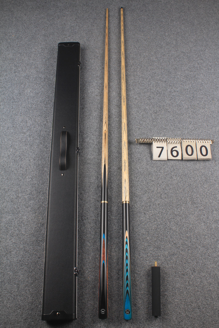 3/4 ASH english pool cue + break cue + case # 7600