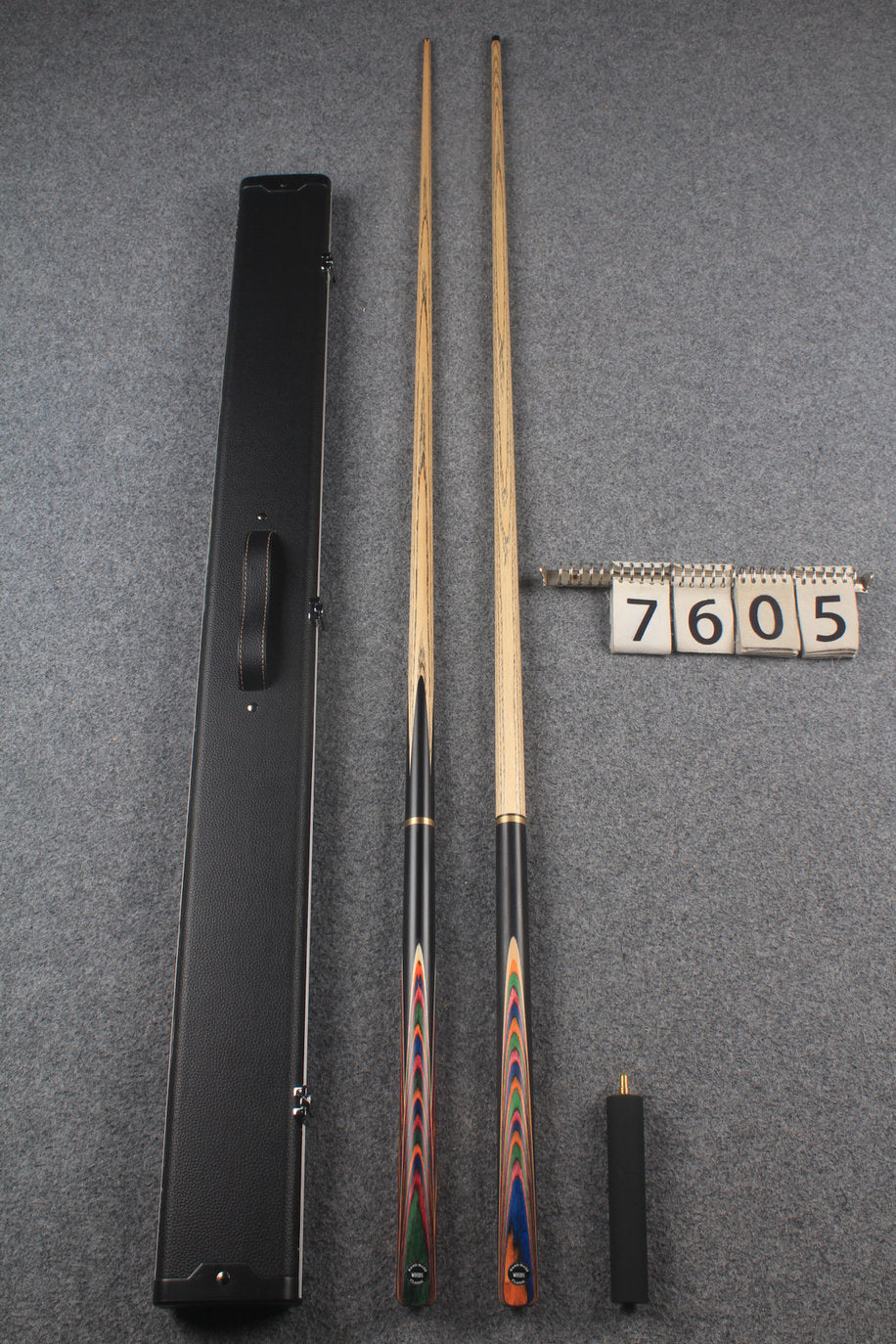 3/4 ASH english pool cue + break cue + case # 7605 WOODS CUES