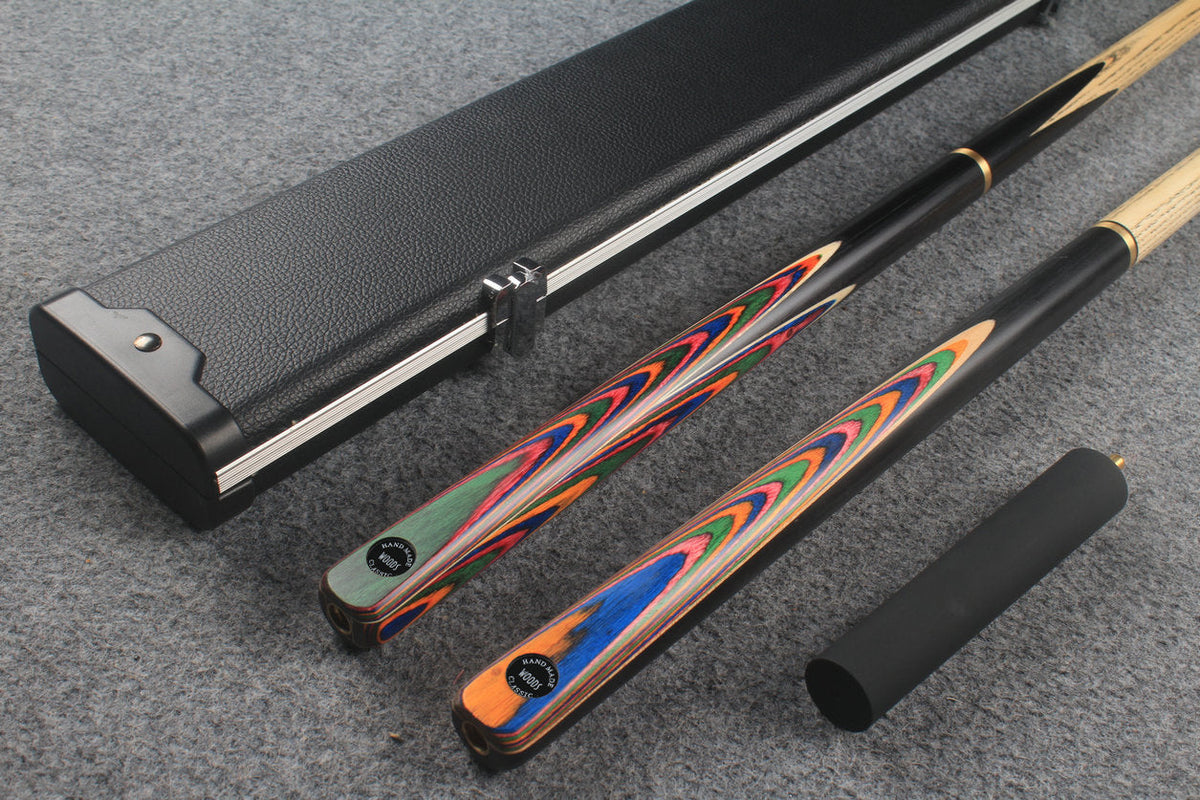 3/4 ASH english pool cue + break cue + case # 7605 WOODS CUES
