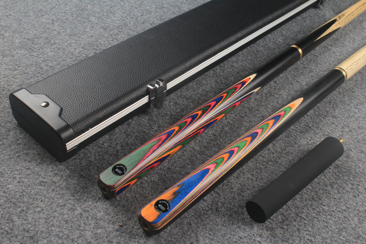 3/4 ASH english pool cue + break cue + case # 7605 WOODS CUES