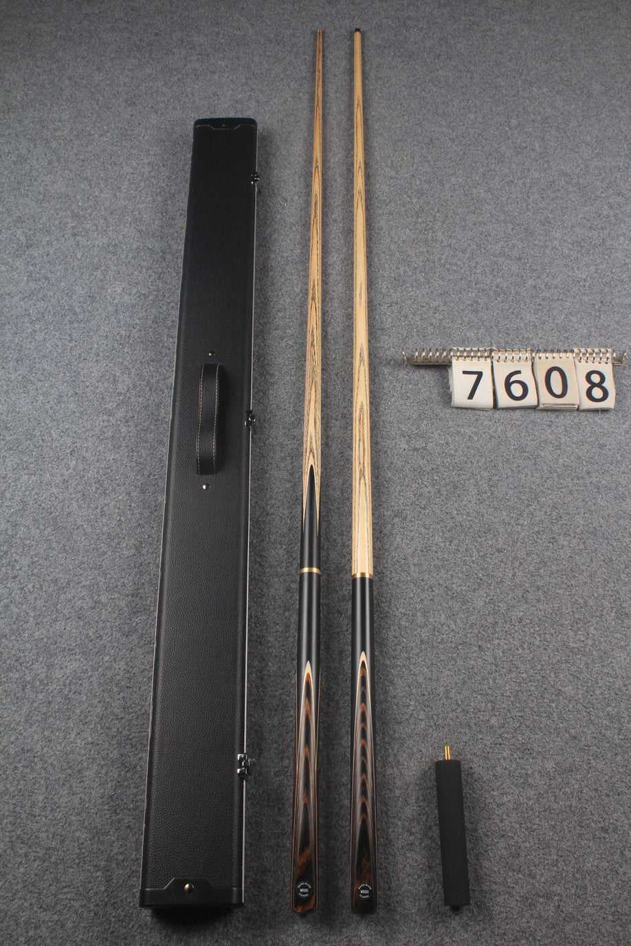 3/4 ASH english pool cue + break cue + case # 7608 WOODS CUES