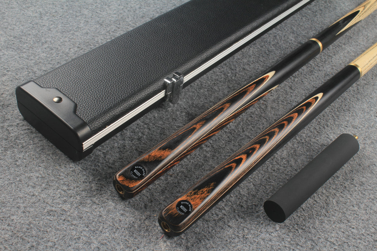 3/4 ASH english pool cue + break cue + case # 7608 WOODS CUES