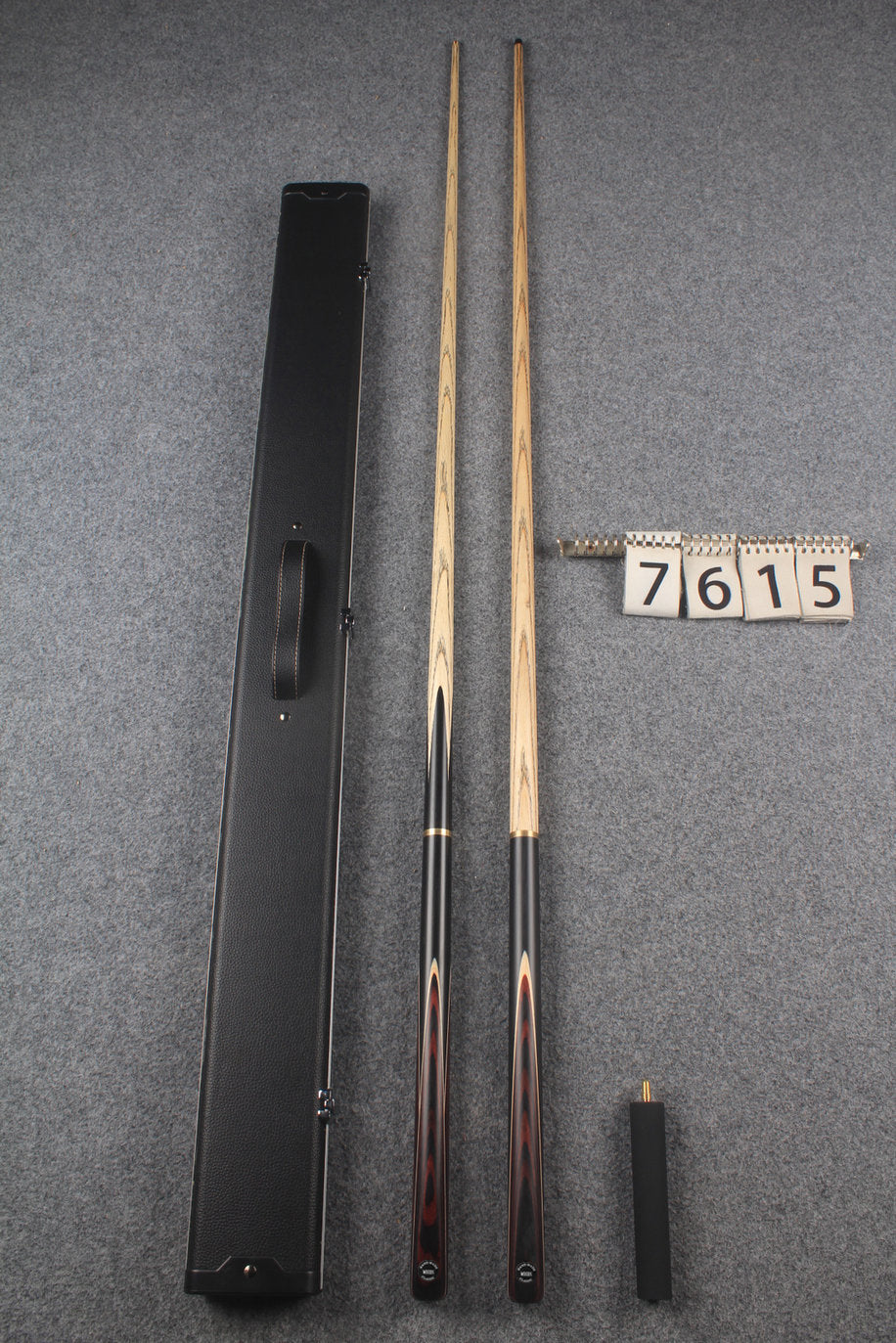3/4 ASH english pool cue + break cue + case # 7615