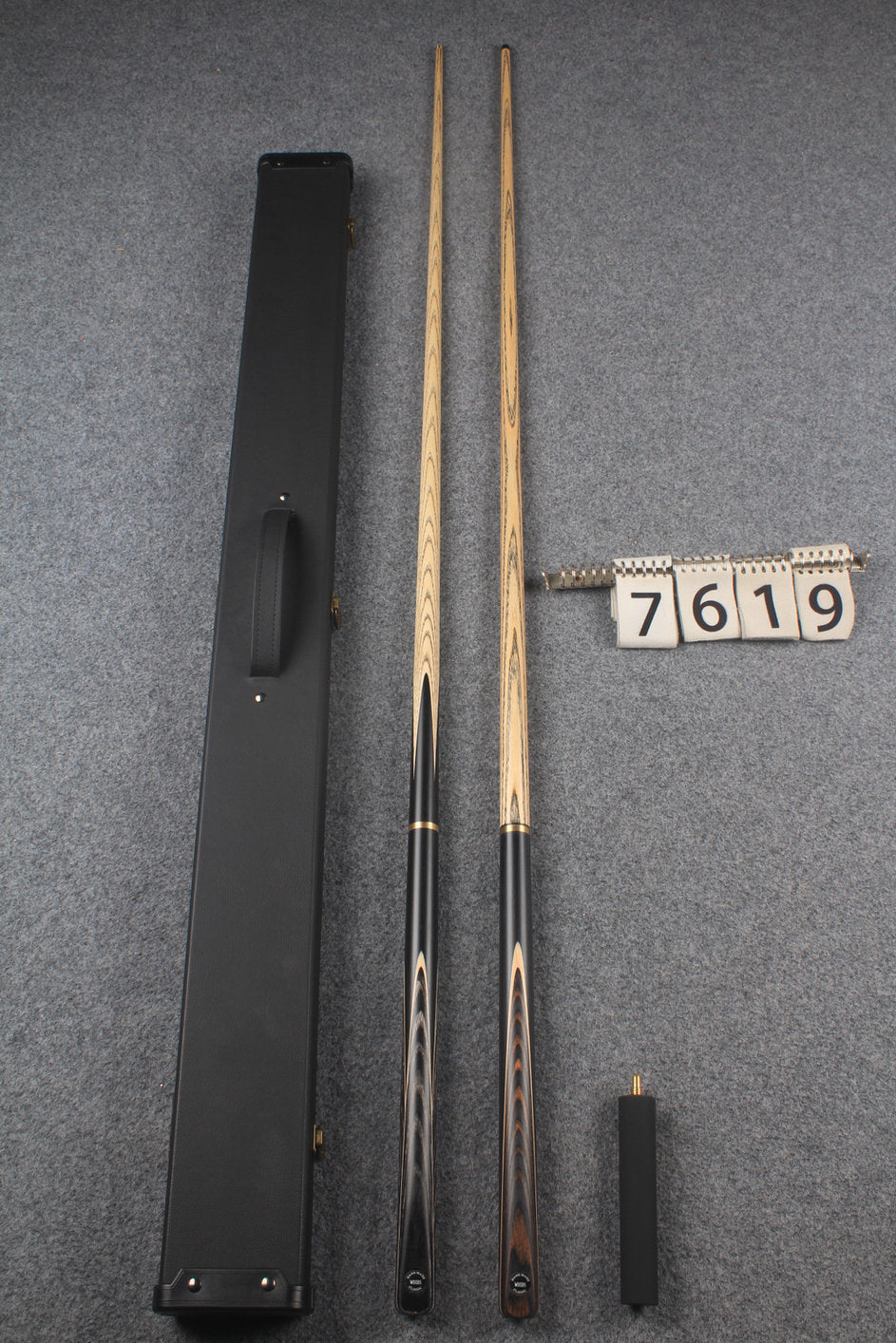 3/4 ASH english pool cue + break cue + case # 7619