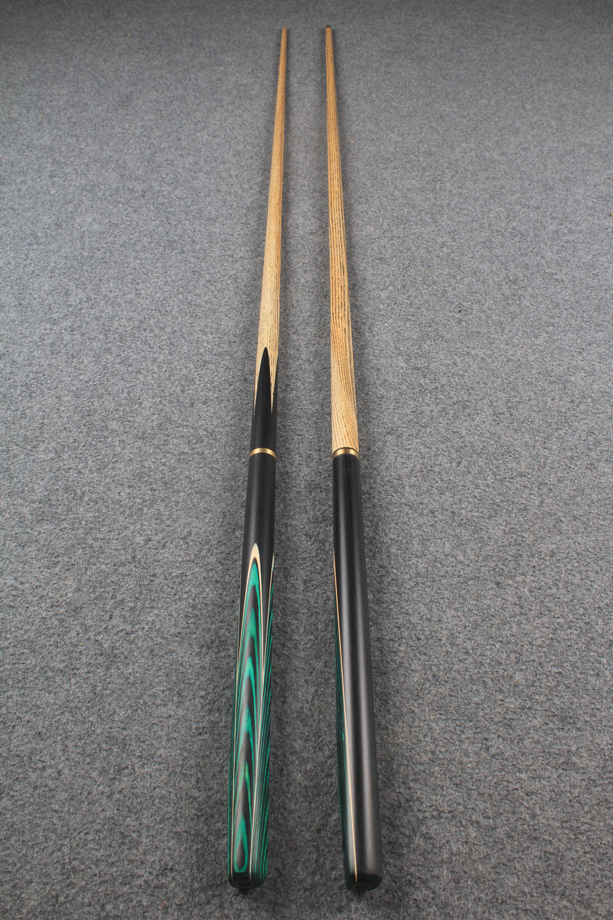 3/4 ASH english pool cue + break cue + case # 7621 WOODS CUES