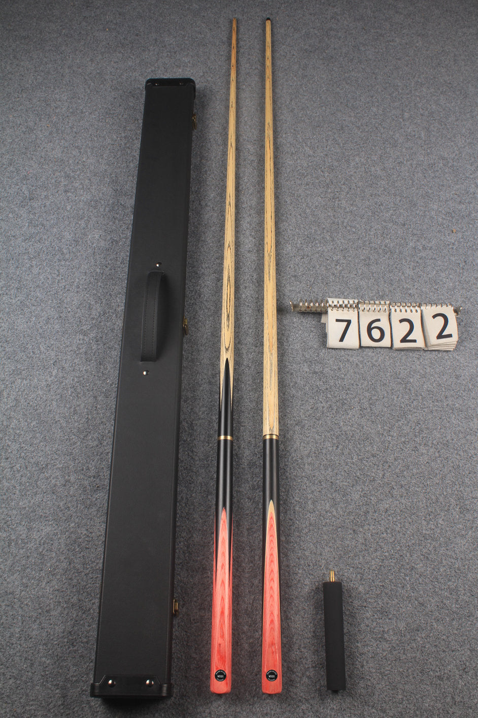 3/4 ASH english pool cue + break cue + case # 7622