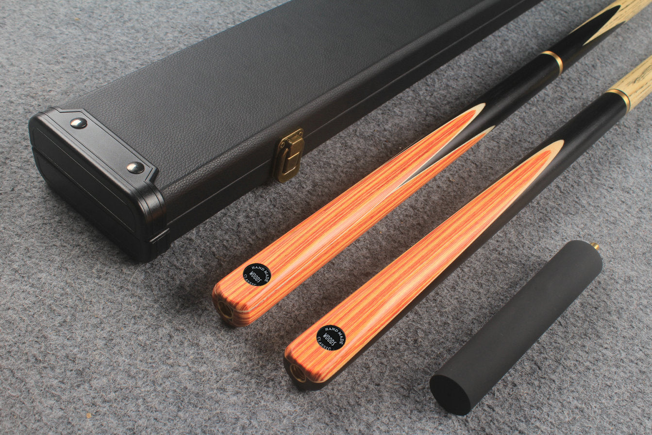 3/4 ASH english pool cue + break cue + case # 7624 WOODS CUES