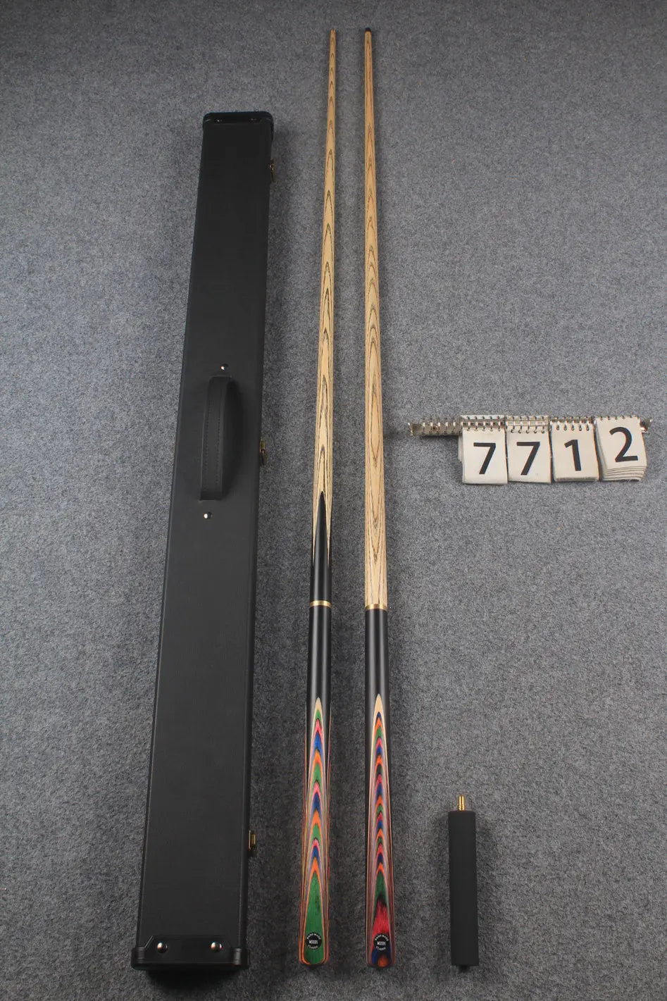 3/4 ASH english pool cue + break cue + case # 7712