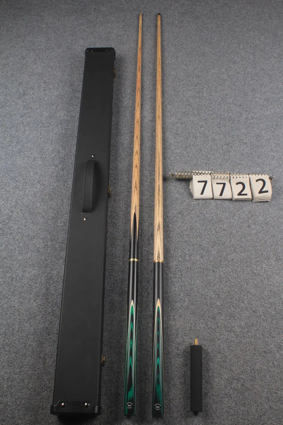 3/4 ASH english pool cue + break cue + case # 7722