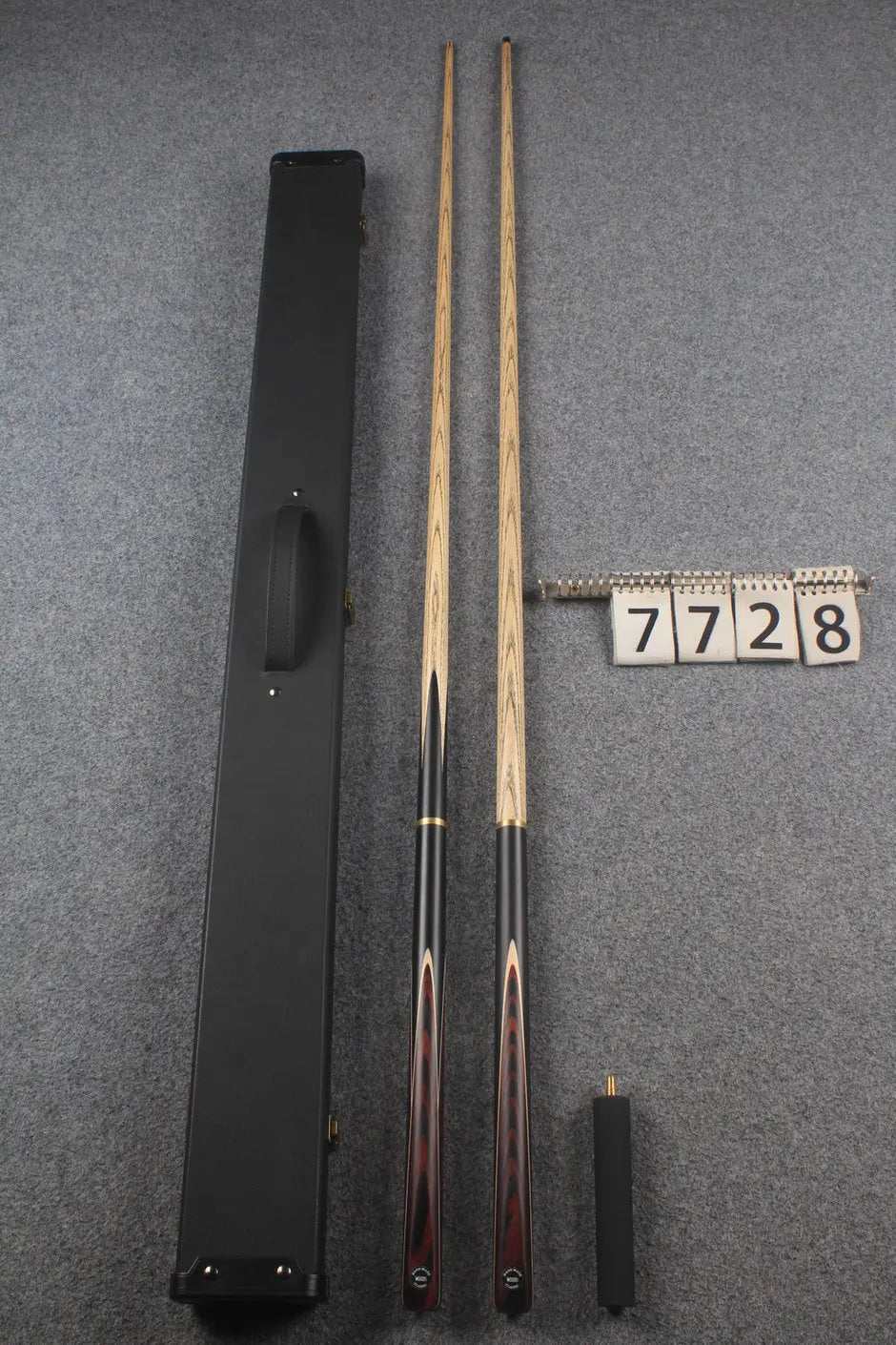 3/4 ASH english pool cue + break cue + case # 7728