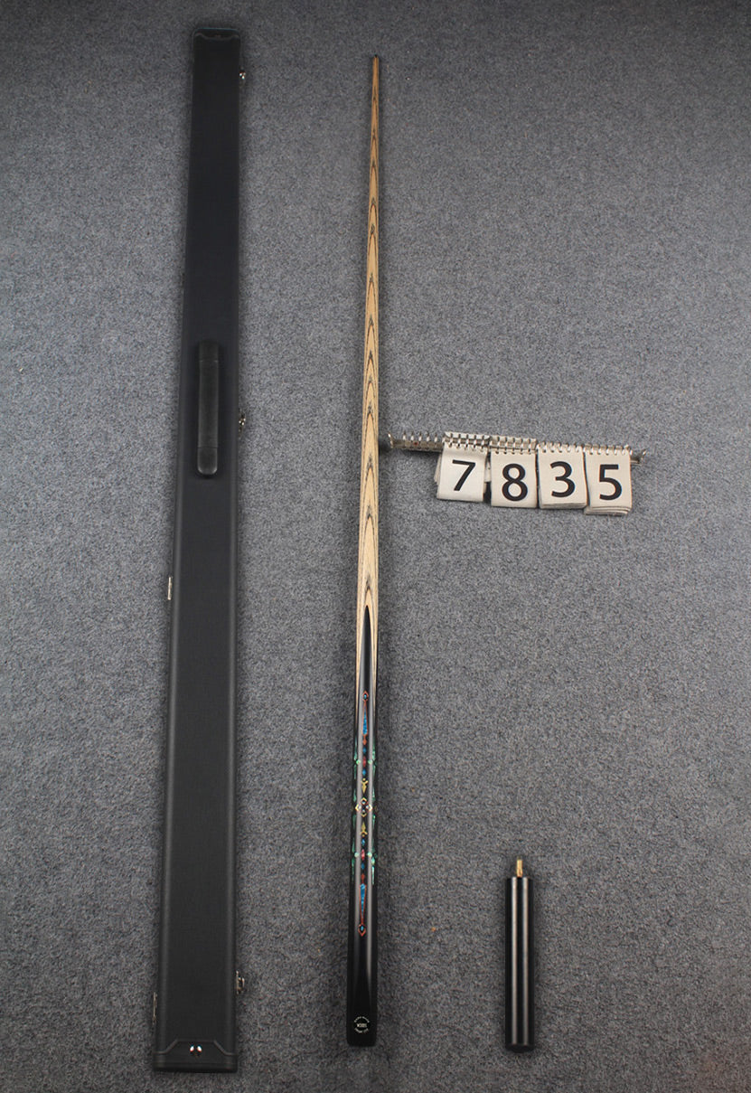 1 piece ash inlay english pool cue #7835